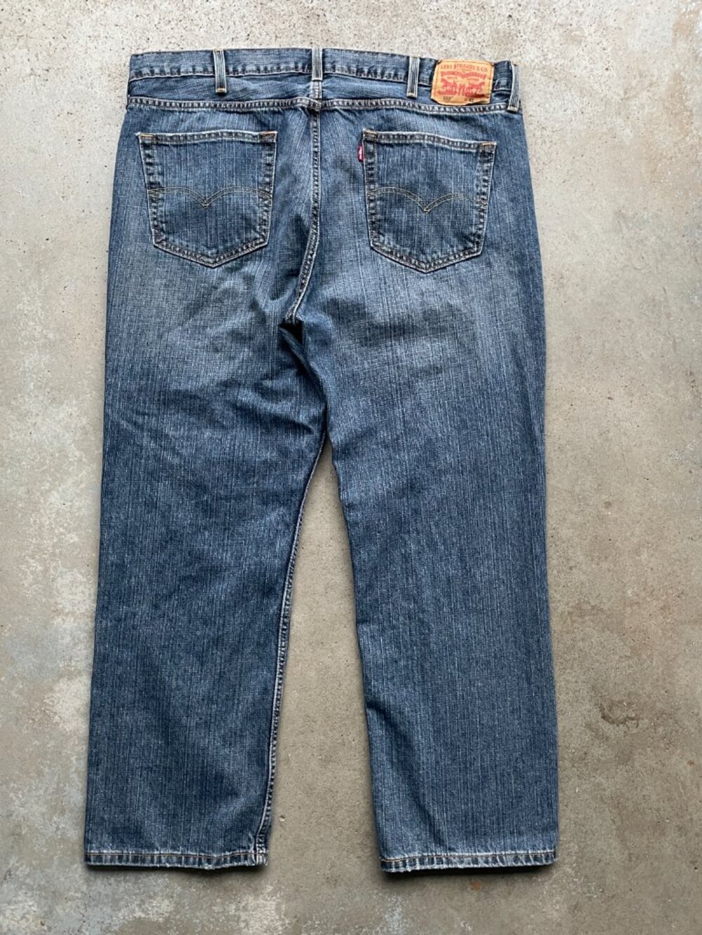 Levi's 559 Jeans 42x30 Dark Ink Wash Whiskered Relaxed Fit 100% Cotton
